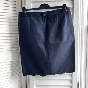 J CREW navy blue scallop hem pencil skirt